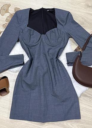 Ефетна міні сукня з чашечками бркенду zara 🤍