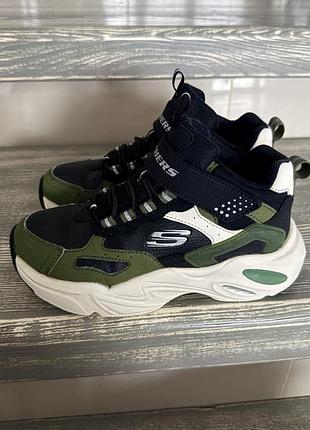 Черевики для хлопчика skechers утеплені, чорно-зелені, розмір 31, довжина устілки 20 см