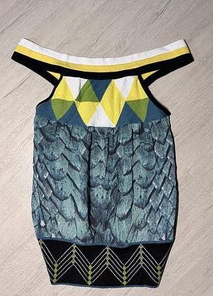 Майка жіноча з шовковою вставкою різнокольорова 💚🖤💙 roberto cavalli