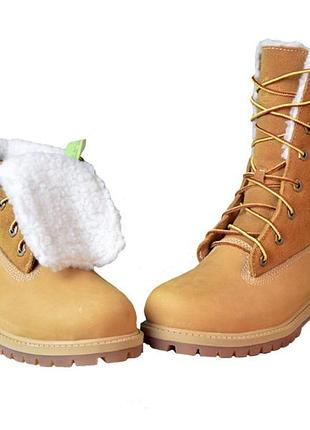 Ботинки timberland teddy fleece chi yellow (с мехом) -37 р-23.5 см