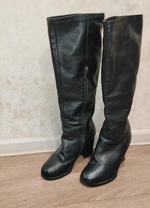 Элегантные женские кожаные сапоги eleganza italiana (fatto a mano) 38р, 24.5см. елегантні жіночі шкіряні чоботи