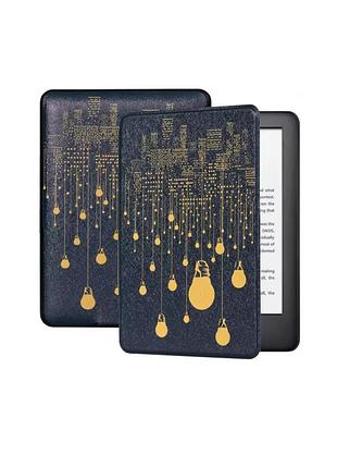 Чохол для електронної книги j9g29r kindle paperwhite 10 покоління 2019, синій із золотим принтом