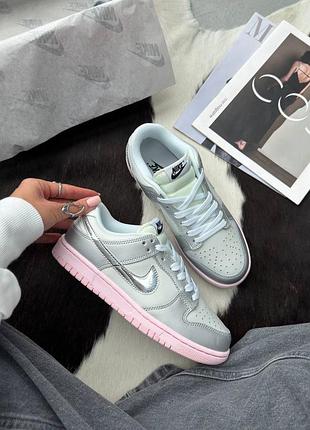 Жіночі кросівки dunk low lx metallic silver🩶🩷