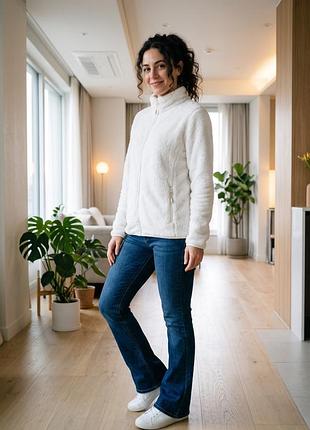 Тепла плюшева кофта/фліска blue motion на блискавці (розмір s / 36-38)