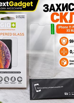 Захисне скло gio+ для iphone 11 pro max / xs max 0,33 мм 9h