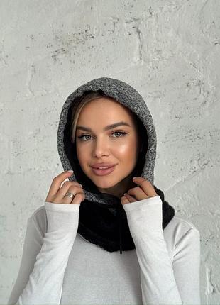Капор букле с вором» полный флис