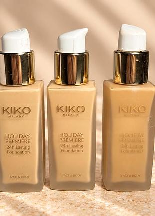 Тональний крем kiko milano holiday première 24h lasting foundation, 28 мл — №02, №03 та інші відтінки