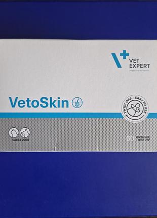Витамины vetoskin ветоскин для здоровья кожи и шерсти кошек и собак, 10 капсул