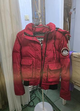 Куртка унісекс superdry зимова червона