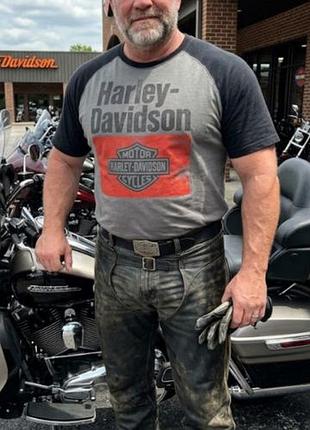 Оригінальна футболка harley-davidson men's iron bar raglan colorblock tee, l