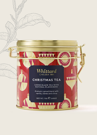 Whittard різдвяний чорний чай christmas tea cliptop tin