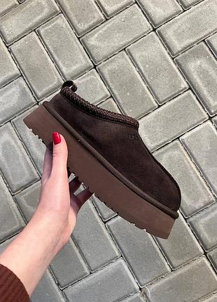 Жіночі угги тапочки ugg tasman platform brown