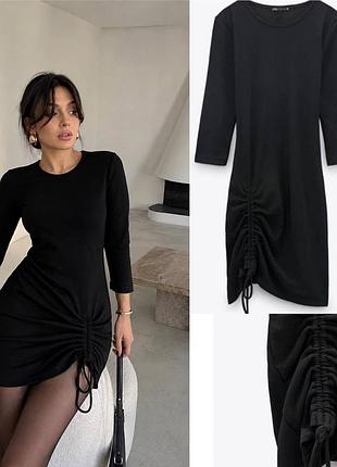 Коротка жіноча сукня zara чорна розмір s-m