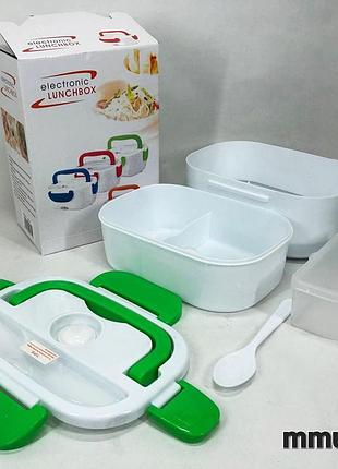 Ланч бокс електричний з підігрівом lunch heater 220 v pro, термос для їжі для дітей green