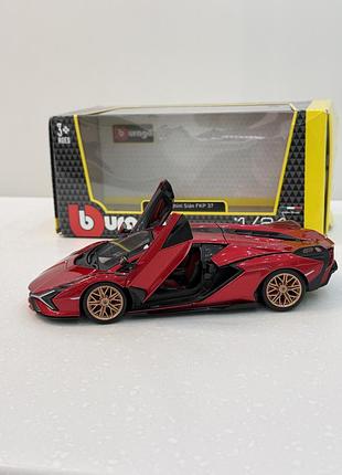 Коллекционная модель для мальчика bburago lamborghini sian fkp 37 красная 1:24