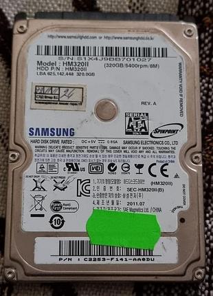 100% hdd 2.5 320 гб samsung 5400 70.2/69.7 жорсткий диск hm320ii самсунг