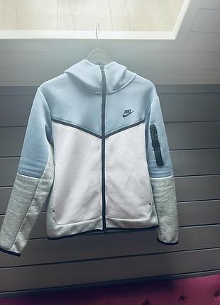 Кофта чоловіча nike tech fleece сіро-блакитна