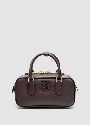 Сумка миу miu arcadie leather bag chocolate