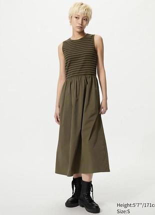 Сукня uniqlo коричнева combination dress (sleeveless)