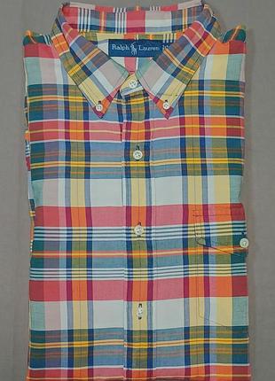 Воротник 45 см ralph lauren size xl легкая в клетку рубашка 100% cotton