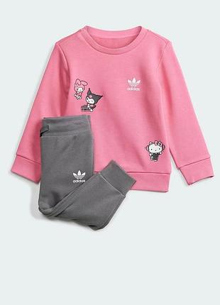 Дитячий спортивний костюм adidas originals x hello kitty рожевий/сірий