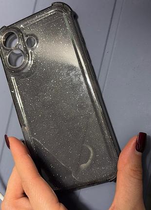 Чохол для iphone 17, прозорий з блискітками