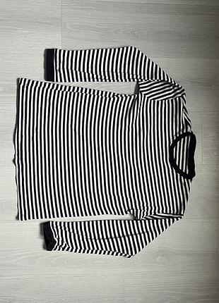 Жіночий лонгслів у смужку чорно-білий розмір l xl