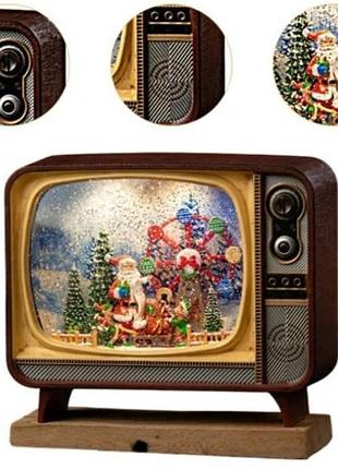 Новорічний нічник ретро телевізор xmas wdl-24034b коричневий