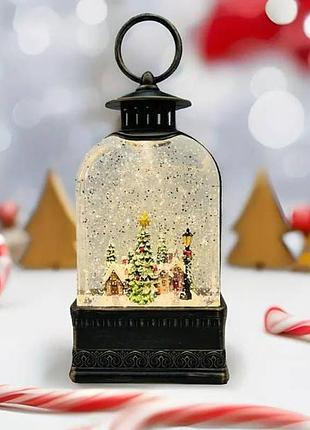Новорічний нічник вінтажний ліхтар різдво xmas wdl-23013e коричневий
