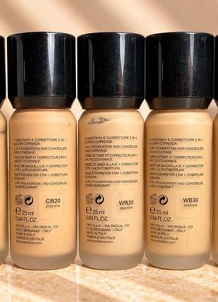 Тональний крем kiko milano full coverage 2-in-1 foundation and concealer, 25 мл 2