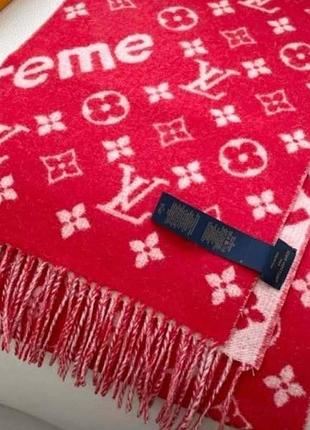 Шарф унісекс louis vuitton червоний з логотипом