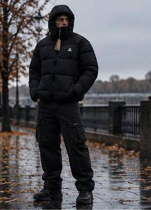 Чоловічий пуховик nike acg чорний 4