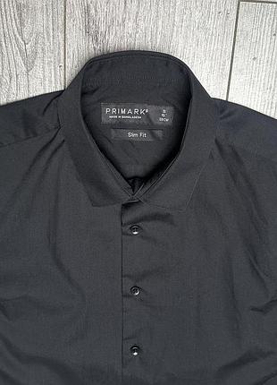 Рубашка мужская primark черная s хлопок 4
