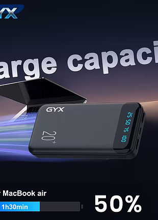 Gyx power bank 20000 мач 22,5 вт 2