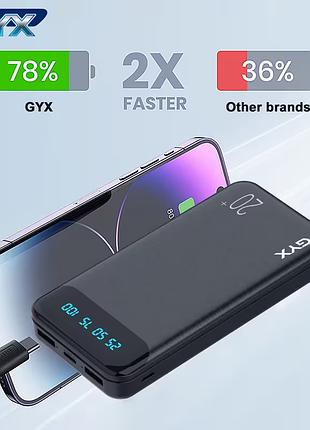 Gyx power bank 20000 мач 22,5 вт 3