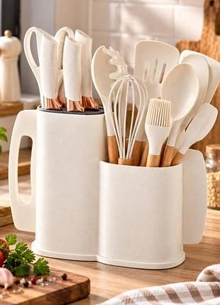 Набір кухонного приладдя 19 предметів kitchenware set білий