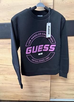 Світшот жіночий guess чорний з логотипом