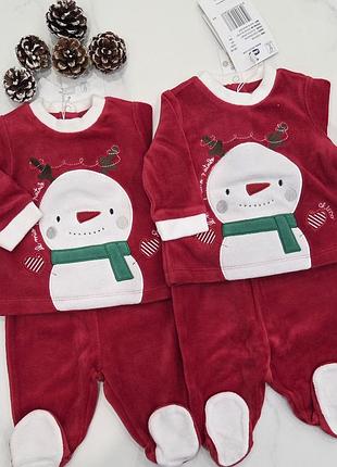 Костюм для хлопчиків chicco новорічний велюровий 0-3 місяці