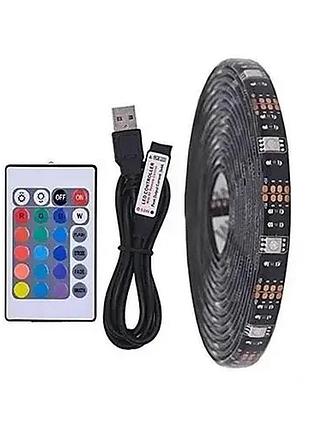 Стрічка світлодіодна rgb 5050 від usb 12v з пультом