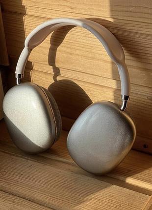 Навушники p9 бездротові з мікрофоном, bluetooth, 3.5 мм, usb type-c and ha-68, сріблястий