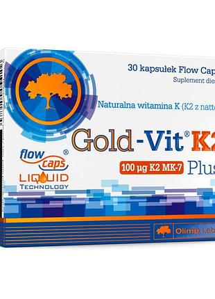 Вітамін k2 (mk-7) 100 мкг з d3 1000 мо для кісток і дорослих olimp gold-vit k2 plus 30 капсул