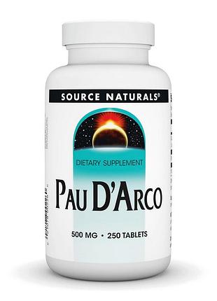 Кора мурашиного дерева пау д'арко в таблетках 500 мг source naturals pau d'arco 250 таблеток