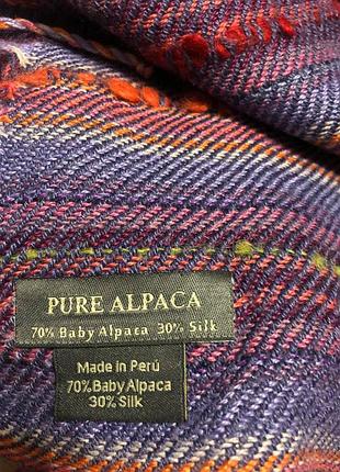 Шарф з бебі-альпака та шовку made in peru (70% baby alpaca, 30% silk, 30х179 см