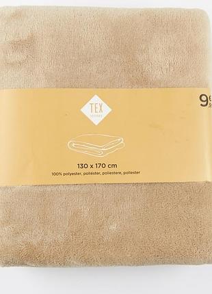 Плед м'який флісовий tex home 130х170 см бежевий
