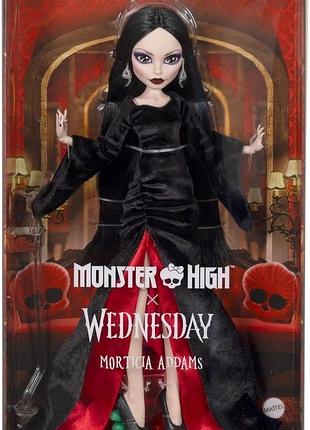 Mattel monster high x wednesday morticia addams doll & лялька mattel monster high x wednesday мортісія адамс мотріша адамс викуп на замовлення