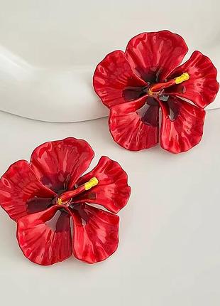 Массивные серьги цветочная страсть