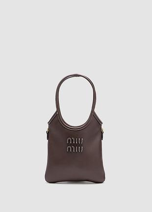Сумка миу miu ivy leather mini bag dark brown