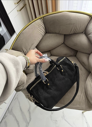 Замшевая сумка louis vuitton speedy 30 см, сумка луи виттон спиди бочонок