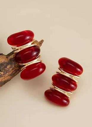 Сережки з трьох ярусів масивні