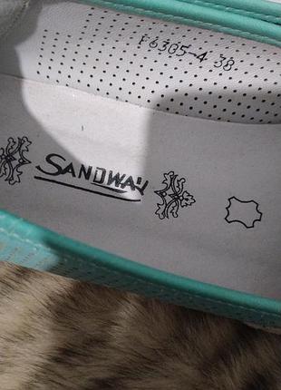 Кожаные летние туфли-слипоны sandway 5